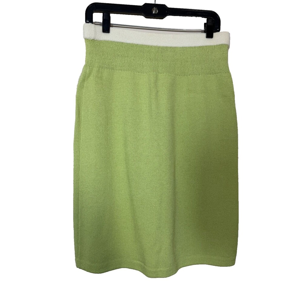 St. John Collection Skirt Womens 10 Lime Green Santana Knit Pencil Skirt Career